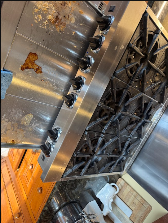 Industrial stove before cleaning