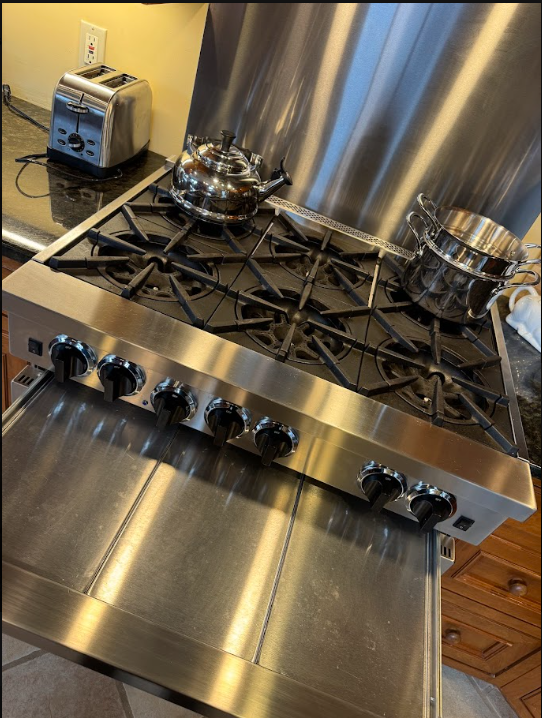Industrial stove after cleaning